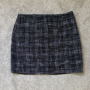 H&M Black and White Tweed Mini Skirt